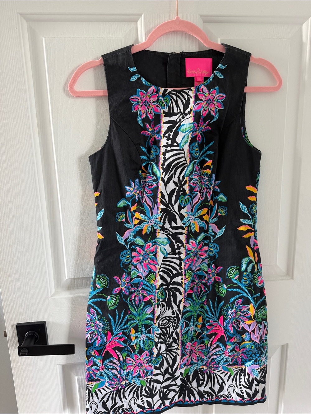Lilly Pulitzer Black Dress with Multicolor Floral Print